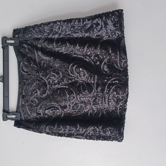 Abbeline SEQUINED Black Mini Skirt Small - Picture 1 of 6